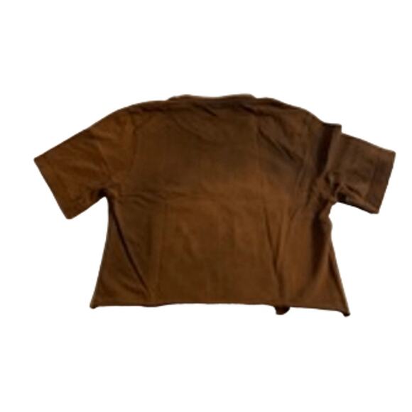 Y2K Brown Graphic Tee Girl on Bike Cropped Fit Unbranded S/M - Picture 5 of 5